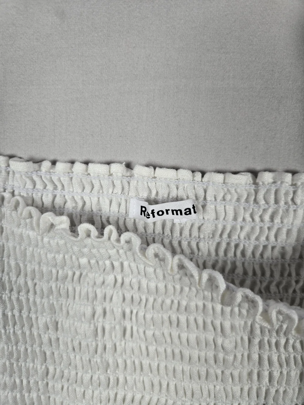 NWT Reformation Clementine Smocked Linen Boho Cottage Blouse White Small